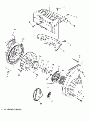 ENGINE BLOWER HOUSING and RECOIL STARTER -  S17CEE5BSL (49SNOWBLOWER14550)