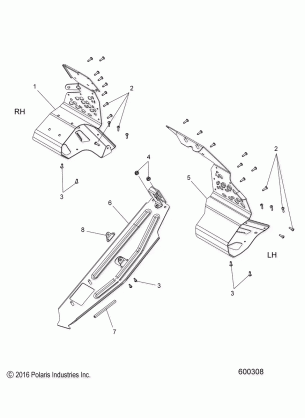 CHASSIS CLUTCH GUARD and FOOTRESTS - S17DCJ8PS ALL OPTIONS (600308)