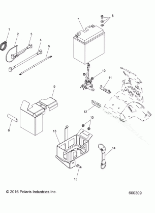 ELECTRICAL BATTERY / BOX and CABLES - S17DCJ8PS (E.S. OPTION) (600309)