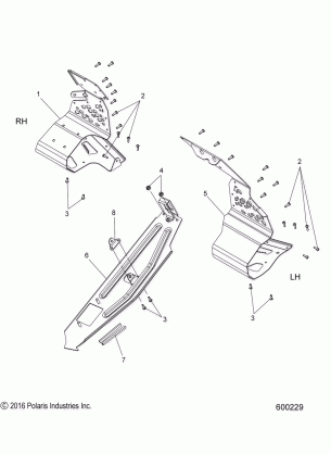 CHASSIS CLUTCH GUARD and FOOTRESTS - S17DCL8PSA / PEL (600229)