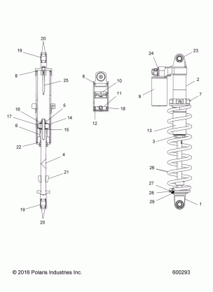 SUSPENSION SHOCK REAR TRACK (7044563) - S16DCL8PSA / PEL (600293)