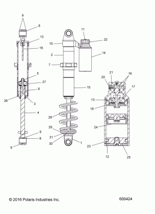 SUSPENSION SHOCK REAR TRACK - S17DDJ6PEM (600424)