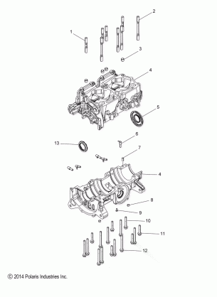 ENGINE CRANKCASE - S17EEC6 ALL OPTIONS (49SNOWCRANKCASE156LE)
