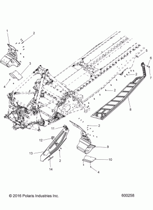 CHASSIS CLUTCH GUARD and FOOTRESTS - S17EEF6PSL / PEL (600258)