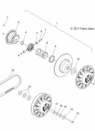 DRIVE TRAIN CLUTCH SECONDARY - S17EEF6PSL / PEL (49SNOWDRIVENCLUTCH1322948)