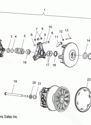 DRIVE TRAIN CLUTCH PRIMARY - S17EFN8 / EFT8 ALL OPTIONS (49SNOWDRIVECLUTCH09600TRG)