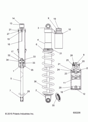 SUSPENSION SHOCK IFS W / RESERVOIR - S17EFN8 / EFT8 ALL OPTIONS (600206)