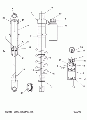 SUSPENSION SHOCK REAR TRACK W / RES. - S17EFN8 / EFT8 ALL OPTIONS (600205)