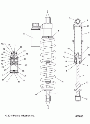 SUSPENSION SHOCK REAR TRACK W / RES. - S17EHP8P ALL OPTIONS (600055)