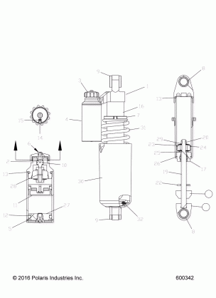 SUSPENSION SHOCK FRONT TRACK (BLACK) - S17EEC8 ALL OPTIONS (600342)