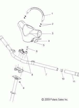 STEERING HANDLEBAR MOUNTING - S17PJA6NSL / NEL (49SNOWHANDLEBAR10600WIDE)