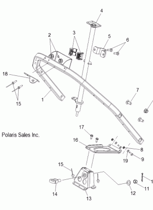 STEERING STEERING POST ASM. and STEERING HOOP - S17PJA6NSL / NEL (49SNOWSTEERINGPOST12WIDE)