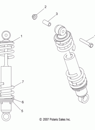 SUSPENSION SHOCK FRONT TRACK (7043243)(600 LX) - S08PD6HS (49SNOWSHOCKFRONT7043243)