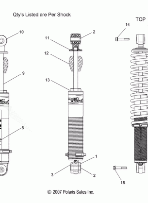 SUSPENSION SHOCK IFS (7043245)(700 IQ) - S08PB7JS / JE (49SNOWSHOCKIFS7043245SB)