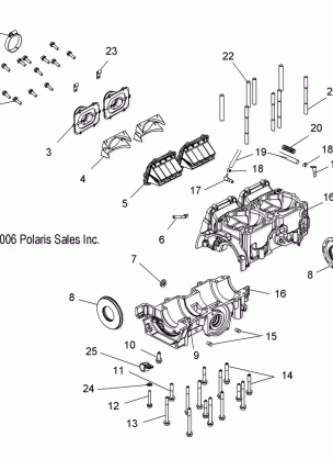 ENGINE CRANKCASE - S08PK6FS / FE / PM6FS / FE (49SNOWCRANKCASE600HO)