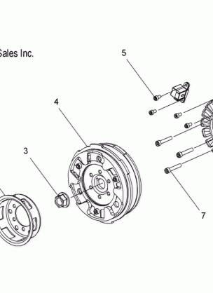 ENGINE STATOR and FLYWHEEL - S08PL7JS (49SNOWSTATORCLEAN)