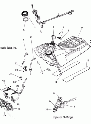 FUEL SYSTEM FUEL TANK RAIL LINES and THROTTLE BODY - S08PL7JS (49SNOWFUEL08RMKSPL)