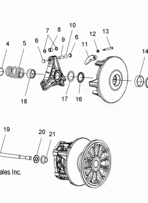 DRIVE TRAIN PRIMARY CLUTCH - S08PL7JS (49SNOWDRIVECLUTCHDRGNRMK)