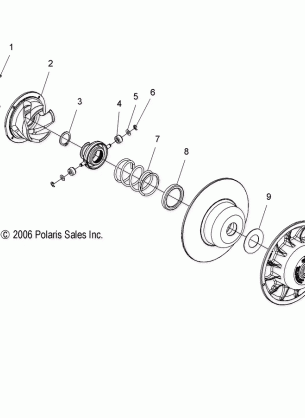 DRIVE TRAIN SECONDARY CLUTCH - S08PL7JS (49SNOWDRIVENCLUTCH600HO)