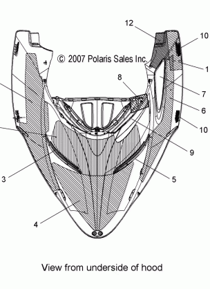 BODY HOOD FOAM FOIL and SCREENS - S08PM6 / PM7 / PG7 / PH7 (49SNOWHOODSCFL08RMK155)