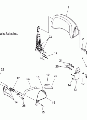 BODY BACKREST and GRABHANDLE PASSENGER - S08PT7ES / EE / FS / FE (49SNOWBACKREST08600TRG)