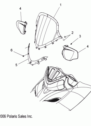 BODY WINDSHIELD - S08PT7ES / EE / FS / FE (49SNOWWINDSHLD08600TRG)