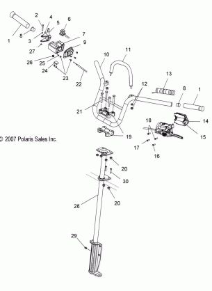 STEERING HANDLEBAR - S08SU4BS / BE (49SNOWHANDLEBAR08WIDE)