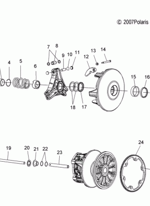 DRIVE TRAIN PRIMARY CLUTCH - S08ND5BS (49SNOWDRIVECLUTCH08550ES)