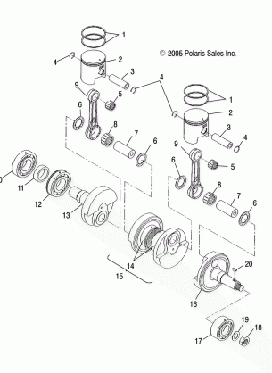 ENGINE PISTON and CRANKSHAFT - S08NJ5BS / BE / BSA / BSF (4997279727C07)