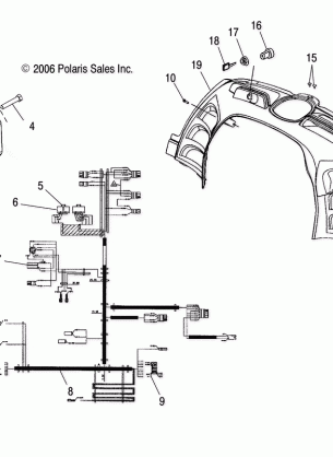 BODY CONSOLE ELECTRICAL COMPONENTS and HARNESSES - S08NP5BS / BE (49SNOWCONSOLE550LX)