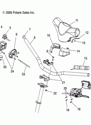 STEERING HANDLEBAR and CONTROLS - S08NT3AS / ASA / AE (49SNOWHANDLEBAR550)