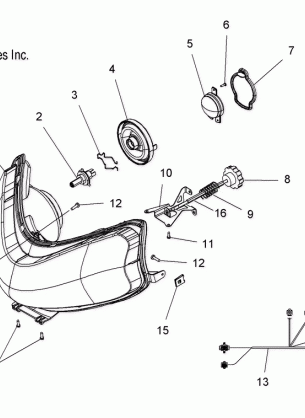 ELECTRICAL HEADLIGHT and HARNESS - S08PB6FS / FE (49SNOWHEADLGHT086008BALL)