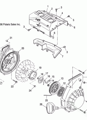 ENGINE BLOWER HOUSING and RECOIL STARTER - S07ND5BS (49SNOWBLOWERSUPER)