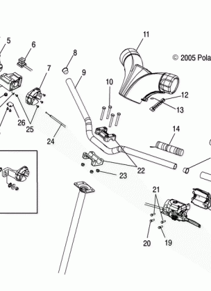 HANDLEBAR MOUNTING and CONTROLS - S06MP6FS / FSA / FSB / ME6FS / MC6FS (4997139713B10)