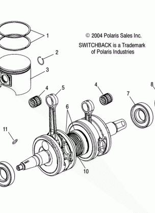 PISTON and CRANKSHAFT (600) - S05NS6ES / ESA (4992809280D01)