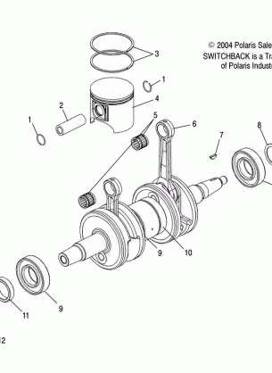 PISTON and CRANKSHAFT (800) - S05NS8CS / CSA (4992809280D10)