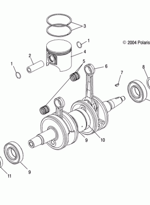 PISTON and CRANKSHAFT (800) - S05NT8CS / 8CE (4992869286D09)