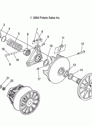 DRIVE CLUTCH (ELECTRIC START MODELS) - S05NP5CS / A / B / NP6ES / A / B / NE5CS / NE6ES / NA6ES / EE (4992749274D02)