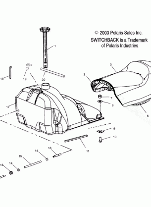 SEAT and GAS TANK - S04NS6ES / A / B / C / D-S04NS7CS / A / B / C / D-S04NS8CS / A / B / C / D (4988378837A05)