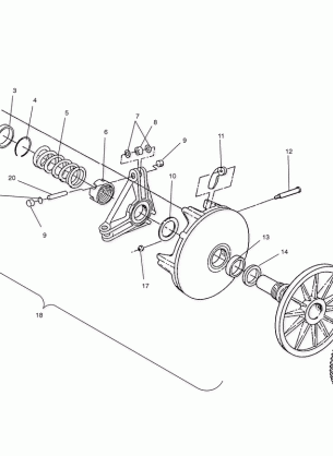 DRIVE CLUTCH (ELECTRIC START MODELS) - S03NP7CS / 7CSA / 7CSB / 8CS / 8CSA / 8CSB-S03NA7CS / 8CS-S03NF7CS / 8CS-S03NE7CS / 8CS (4977847784C12)