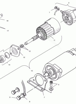 STARTING MOTOR - S03NP7CS / 7CSA / 7CSB / 8CS / 8CSA / 8CSB-S03NA7CS / 8CS-S03NF7CS / 8CS-S03NE7CS / 8CS (4977847784E08)