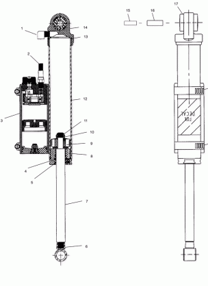 SHOCK and RESERVOIR (REAR TRACK)(EDGE) - S03NP5CS / 5CSA / 5CSB / 6ES / 6ESA / 6ESB-S03NA5CS / 6ES (4977827782C07)