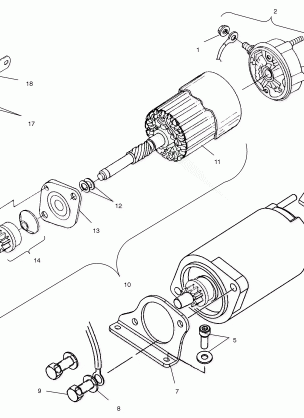 STARTING MOTOR - S03NP7CS / 7CSA / 7CSB / 8CS / 8CSA / 8CSB-S03NA7CS / 8CS-S03NF7CS / 8CS-S03NE7CS / 8CS (4977847784E08)