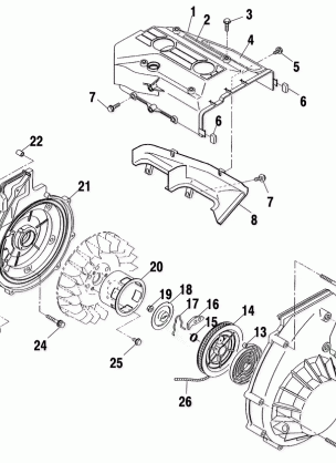 BLOWER HOUSING and RECOIL STARTER - S03NB5BS / A-S03NA5BS-S03NF5BS-S03NE5BS (4977807780D04)