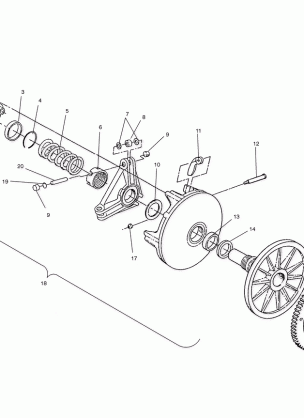 DRIVE CLUTCH (ELECTRIC START MODELS) - S02NP6ES / S02NE6ES (4973427342C10)