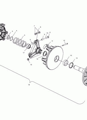 DRIVE CLUTCH (MANUAL START MODELS) - S02NP7CS / S02NE7CS (4973447344C09)