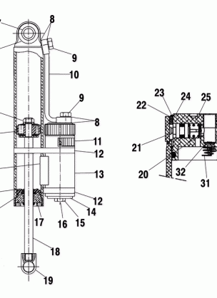 SHOCK (REAR TRACK) - S02NK7CS(A) / S02NL7CS / S02NK8CS(A) / S02NL8CS(A) / S02NM8CS (4900010001S03)