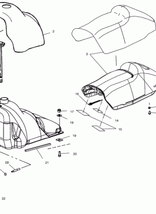 SEAT and GAS TANK - S02NX4FS (4977037703A04)