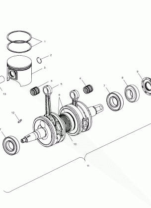 PISTON and CRANKSHAFT - S02NP6ES / S02NE6ES (4973427342D09)