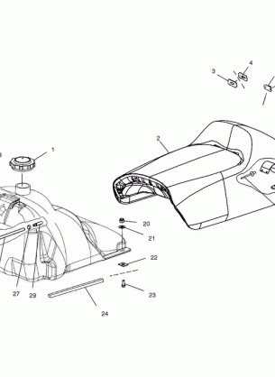 SEAT AND GAS TANK - S01ND8BS (4962426242A004)